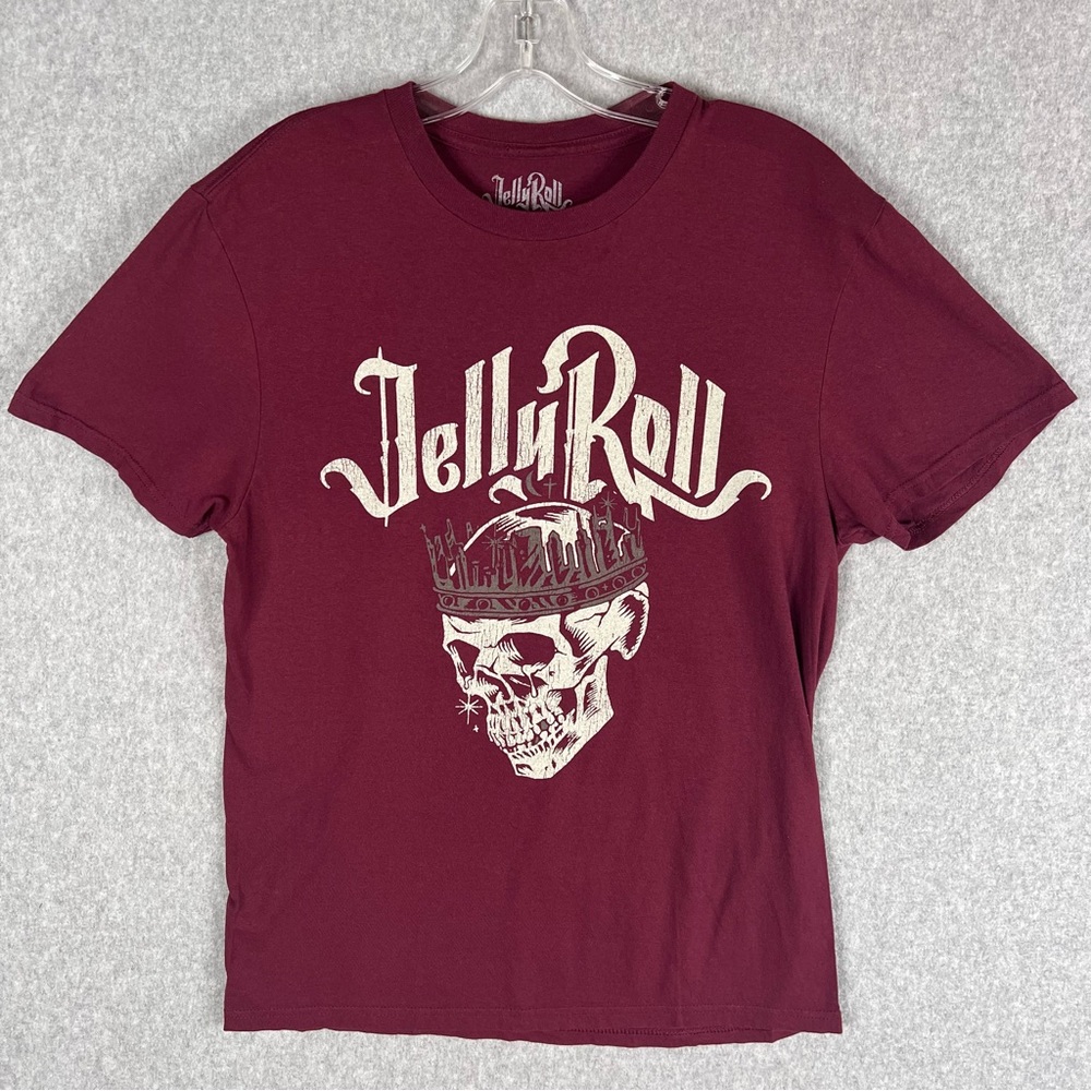 Jelly Roll Crowned Skull Boyfriend Fit Juniors Size Medium T-Shirt Hot Topic